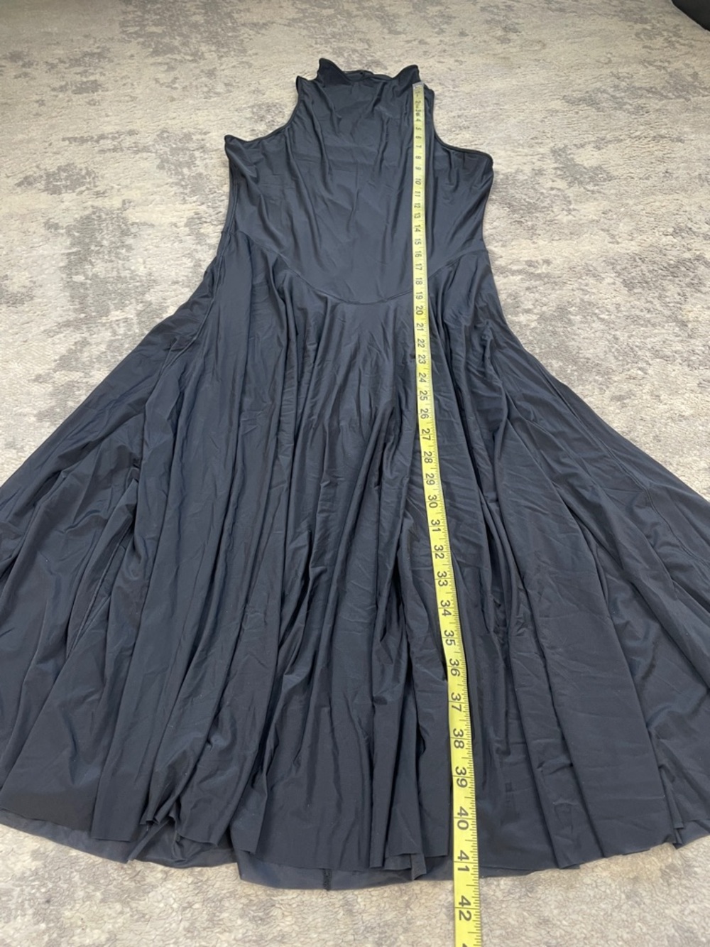 NWT Skims Milky Sheer High Neck Midi Dress Obsidian Black Sz L - Picture 10 of 16